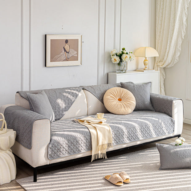 Slipcover KAS™ Cotton Quilted Sofa Cover, Non-Slip Couch Protector Fits Backrest, Seat & Armrest