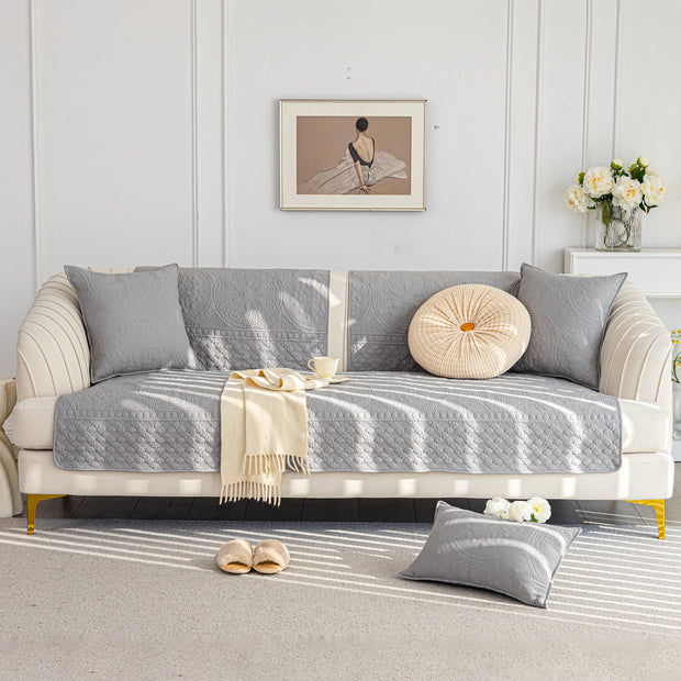 Slipcover KAS™ Cotton Quilted Sofa Cover, Non-Slip Couch Protector Fits Backrest, Seat & Armrest
