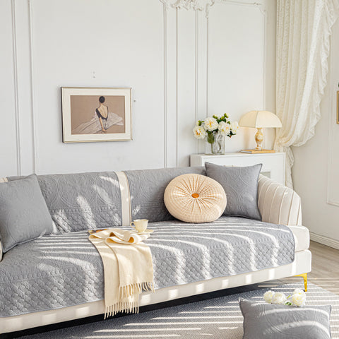 Slipcover KAS™ Cotton Quilted Sofa Cover, Non-Slip Couch Protector Fits Backrest, Seat & Armrest