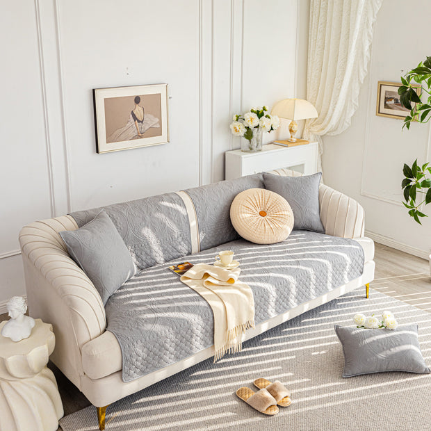 Slipcover KAS™ Cotton Quilted Sofa Cover, Non-Slip Couch Protector Fits Backrest, Seat & Armrest