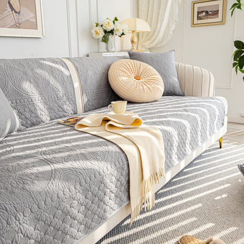 Slipcover KAS™ Cotton Quilted Sofa Cover, Non-Slip Couch Protector Fits Backrest, Seat & Armrest