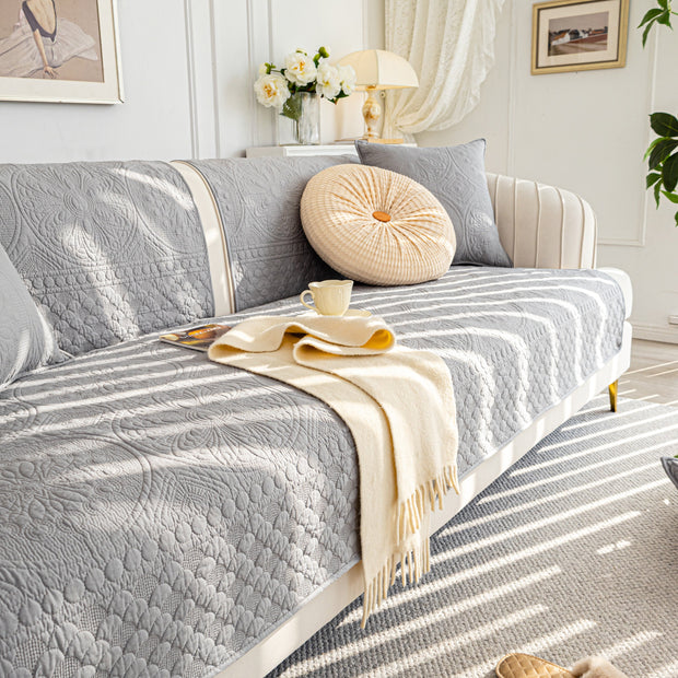 Slipcover KAS™ Cotton Quilted Sofa Cover, Non-Slip Couch Protector Fits Backrest, Seat & Armrest