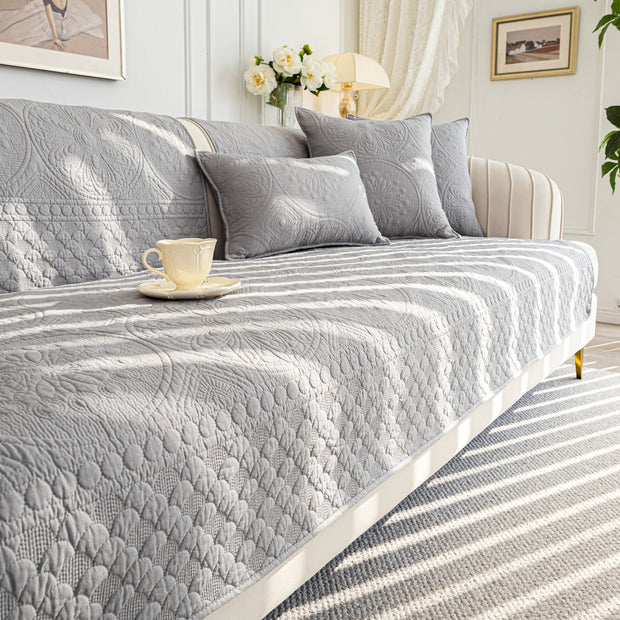Slipcover KAS™ Cotton Quilted Sofa Cover, Non-Slip Couch Protector Fits Backrest, Seat & Armrest
