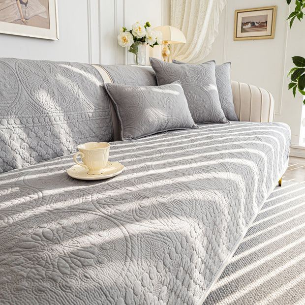 Slipcover KAS™ Cotton Quilted Sofa Cover, Non-Slip Couch Protector Fits Backrest, Seat & Armrest