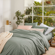 Homebird Organic Cotton Percale Duvet Set