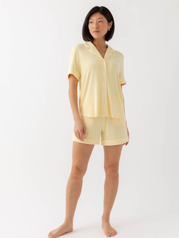 Cozy Earth Rib Knit Classic Short Sleeve Pajama Set