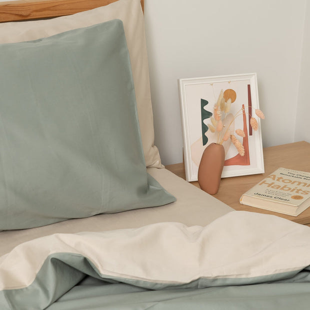 Homebird Organic Cotton Sateen Reversible Duvet Set