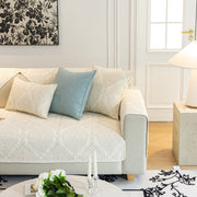 Slipcover KAS™ Baroque Sofa Cover – Quilted Cotton, Non-Slip, Washable with Ornate Embroidery