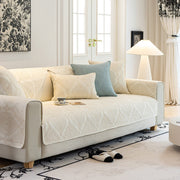 Slipcover KAS™ Baroque Sofa Cover – Quilted Cotton, Non-Slip, Washable with Ornate Embroidery