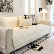 Slipcover KAS™ Baroque Sofa Cover – Quilted Cotton, Non-Slip, Washable with Ornate Embroidery