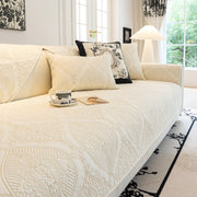 Slipcover KAS™ Baroque Sofa Cover – Quilted Cotton, Non-Slip, Washable with Ornate Embroidery