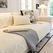 Slipcover KAS™ Baroque Sofa Cover – Quilted Cotton, Non-Slip, Washable with Ornate Embroidery