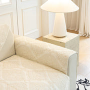 Slipcover KAS™ Baroque Sofa Cover – Quilted Cotton, Non-Slip, Washable with Ornate Embroidery