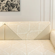 Slipcover KAS™ Baroque Sofa Cover – Quilted Cotton, Non-Slip, Washable with Ornate Embroidery