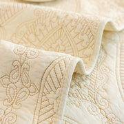 Slipcover KAS™ Baroque Sofa Cover – Quilted Cotton, Non-Slip, Washable with Ornate Embroidery