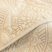 Slipcover KAS™ Baroque Sofa Cover – Quilted Cotton, Non-Slip, Washable with Ornate Embroidery