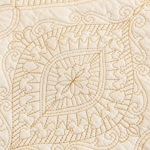 Slipcover KAS™ Baroque Sofa Cover – Quilted Cotton, Non-Slip, Washable with Ornate Embroidery