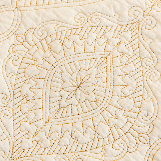 Slipcover KAS™ Baroque Sofa Cover – Quilted Cotton, Non-Slip, Washable with Ornate Embroidery