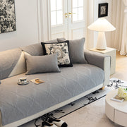 Slipcover KAS™ Baroque Sofa Cover – Quilted Cotton, Non-Slip, Washable with Ornate Embroidery