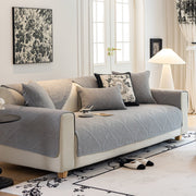 Slipcover KAS™ Baroque Sofa Cover – Quilted Cotton, Non-Slip, Washable with Ornate Embroidery