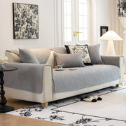 Slipcover KAS™ Baroque Sofa Cover – Quilted Cotton, Non-Slip, Washable with Ornate Embroidery