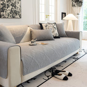 Slipcover KAS™ Baroque Sofa Cover – Quilted Cotton, Non-Slip, Washable with Ornate Embroidery