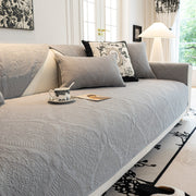Slipcover KAS™ Baroque Sofa Cover – Quilted Cotton, Non-Slip, Washable with Ornate Embroidery