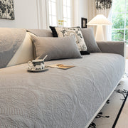 Slipcover KAS™ Baroque Sofa Cover – Quilted Cotton, Non-Slip, Washable with Ornate Embroidery