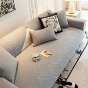 Slipcover KAS™ Baroque Sofa Cover – Quilted Cotton, Non-Slip, Washable with Ornate Embroidery
