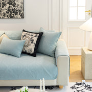 Slipcover KAS™ Baroque Sofa Cover – Quilted Cotton, Non-Slip, Washable with Ornate Embroidery