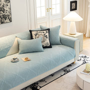 Slipcover KAS™ Baroque Sofa Cover – Quilted Cotton, Non-Slip, Washable with Ornate Embroidery