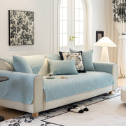 Slipcover KAS™ Baroque Sofa Cover – Quilted Cotton, Non-Slip, Washable with Ornate Embroidery