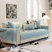 Slipcover KAS™ Baroque Sofa Cover – Quilted Cotton, Non-Slip, Washable with Ornate Embroidery