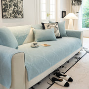 Slipcover KAS™ Baroque Sofa Cover – Quilted Cotton, Non-Slip, Washable with Ornate Embroidery