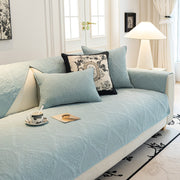 Slipcover KAS™ Baroque Sofa Cover – Quilted Cotton, Non-Slip, Washable with Ornate Embroidery