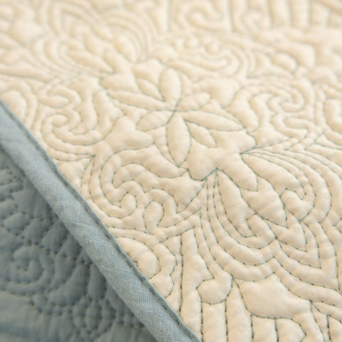 Slipcover KAS™ Baroque Sofa Cover – Quilted Cotton, Non-Slip, Washable with Ornate Embroidery