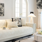 Slipcover KAS™ Baroque Floral Quilted Cotton Sofa Cover, Non-Slip Washable Couch Protector