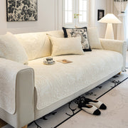 Slipcover KAS™ Baroque Floral Quilted Cotton Sofa Cover, Non-Slip Washable Couch Protector