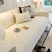 Slipcover KAS™ Baroque Floral Quilted Cotton Sofa Cover, Non-Slip Washable Couch Protector