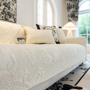 Slipcover KAS™ Baroque Floral Quilted Cotton Sofa Cover, Non-Slip Washable Couch Protector