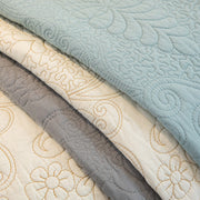 Slipcover KAS™ Baroque Floral Quilted Cotton Sofa Cover, Non-Slip Washable Couch Protector