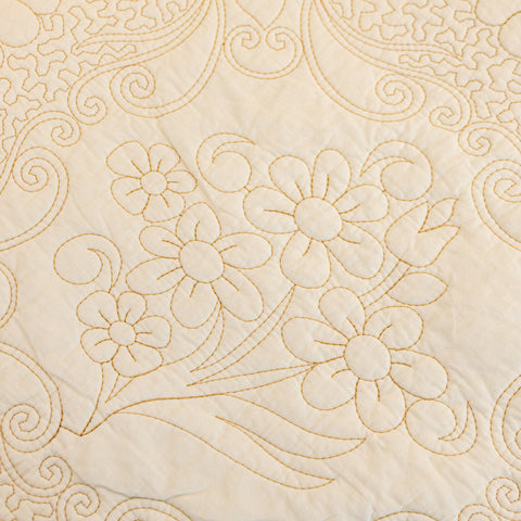 Slipcover KAS™ Baroque Floral Quilted Cotton Sofa Cover, Non-Slip Washable Couch Protector