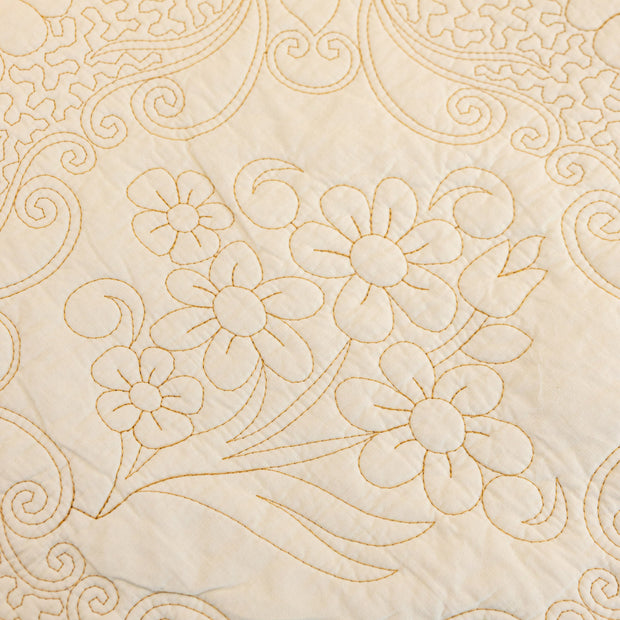 Slipcover KAS™ Baroque Floral Quilted Cotton Sofa Cover, Non-Slip Washable Couch Protector