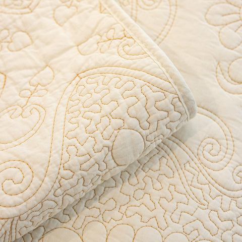 Slipcover KAS™ Baroque Floral Quilted Cotton Sofa Cover, Non-Slip Washable Couch Protector