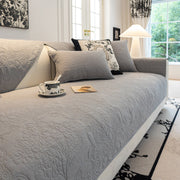 Slipcover KAS™ Baroque Floral Quilted Cotton Sofa Cover, Non-Slip Washable Couch Protector