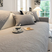 Slipcover KAS™ Baroque Floral Quilted Cotton Sofa Cover, Non-Slip Washable Couch Protector