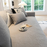 Slipcover KAS™ Baroque Floral Quilted Cotton Sofa Cover, Non-Slip Washable Couch Protector