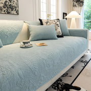 Slipcover KAS™ Baroque Floral Quilted Cotton Sofa Cover, Non-Slip Washable Couch Protector