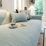 Slipcover KAS™ Baroque Floral Quilted Cotton Sofa Cover, Non-Slip Washable Couch Protector