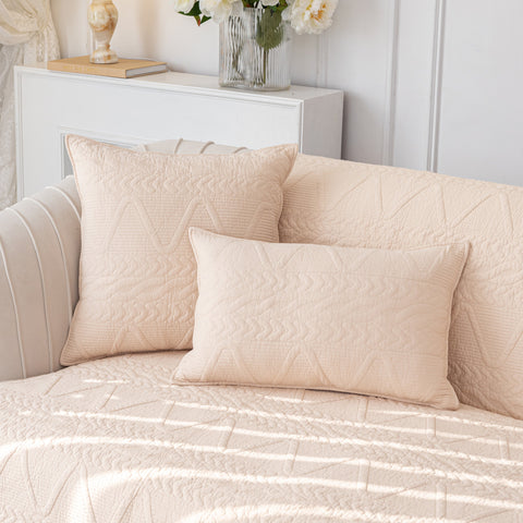 Slipcover KAS™ Geometric Textured Cotton Quilted Sofa Cover, Non-Slip Washable Couch Protector